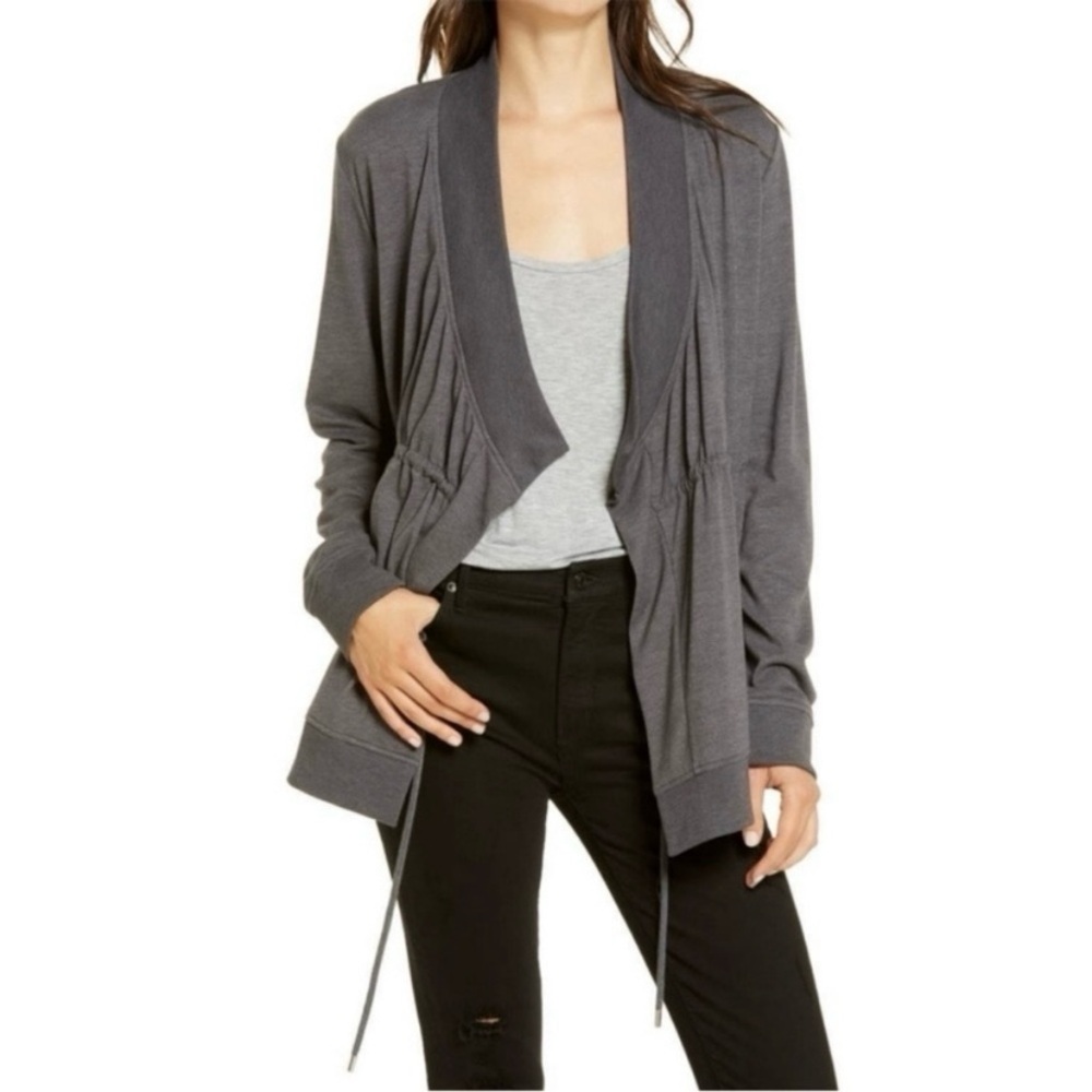 All Saints Gina Drape Jersey Drawstring Jacket